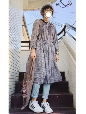 「AS KNOW AS PINKY（アズノゥアズピンキー）のアイテム（ハンチング/ベレー帽）」を使った、かのさん（レディース・165cm）の秋コーディネート