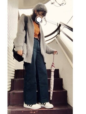 「AS KNOW AS PINKY（アズノゥアズピンキー）のアイテム（ハンチング/ベレー帽）」を使った、かのさん（レディース・165cm）の秋コーディネート
