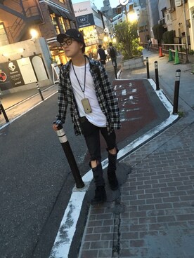 「asos（エイソス）のアイテム（パンツ、ブラック系）」を使った、Garyさん（メンズ・168cm）の秋コーディネート