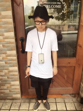 「ZARA（ザラ）のアイテム（Tシャツ/カットソー、ホワイト系）」を使った、Garyさん（メンズ・168cm）の秋コーディネート