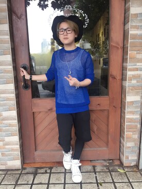 「Trendianoのアイテム（トップス、ブルー系）」を使った、Garyさん（メンズ・168cm）の秋コーディネート