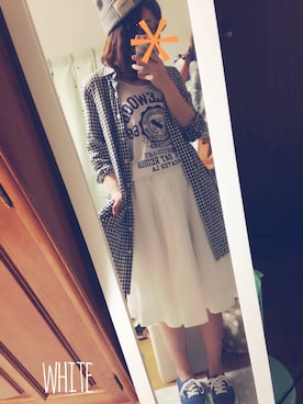 「ひざ丈スカート」｜「アイテム（財布/小物）」を使った、ユズルさん（レディース・150cm）の夏コーディネート