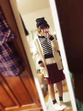 「ぺプラムトップス」｜「アイテム（ニットキャップ/ビーニー）」を使った、ユズルさん（レディース・151cm）の秋コーディネート