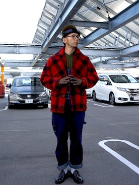 「FILSON（フィルソン）のアイテム（その他アウター）」を使った、KONAKAさん（メンズ・172cm）の冬コーディネート
