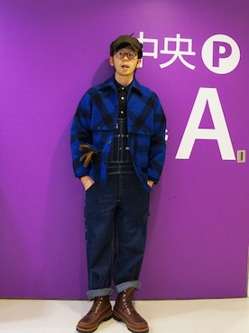 「FILSON（フィルソン）のアイテム（その他アウター）」を使った、KONAKAさん（メンズ・172cm）の冬コーディネート