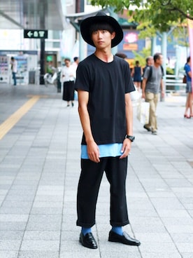「撮影」｜「アイテム（スラックス）」を使った、しゅんさん（メンズ・175cm）の夏コーディネート