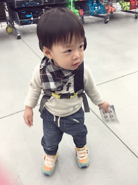 「GTのアイテム」を使った、Yu Wen Daiさん（キッズ・90cm）の秋コーディネート