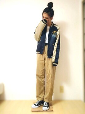 「RNA」｜「アイテム（スラックス）」を使った、かりんさん（レディース・166cm）の秋コーディネート
