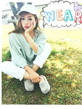 「アイテム（モカシン/デッキシューズ）」を使った、Mさん（レディース・154cm）の春コーディネート