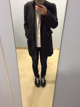 「BLK DNM（ブラックデニム）のアイテム（パンツ）」を使った、tamuraさん（メンズ・180cm）の冬コーディネート