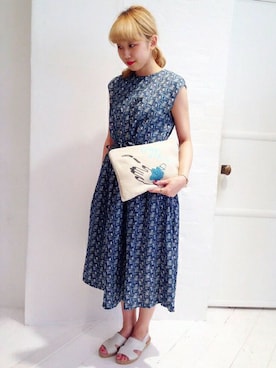 「アイテム（ワンピース/ドレス、グリーン系）」を使った、I am I ONEROOMさん（レディース・160cm）の夏コーディネート