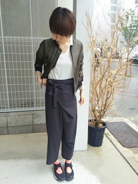 「I am I in fact...（アイアムアイインファクト）のアイテム（ブルゾン）」を使った、I am I ONEROOMさん（レディース・160cm）の夏コーディネート