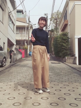 「I am I in fact...（アイアムアイインファクト）のアイテム（パンツ）」を使った、I am I ONEROOMさん（レディース・162cm）の春コーディネート