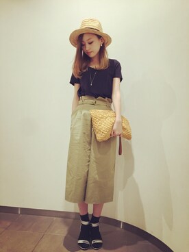 「MERCURYDUO（マーキュリーデュオ）のアイテム（バッグ）」を使った、ukapiさん（レディース・158cm）の夏コーディネート