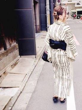 「淀川花火大会」｜ukapiさん（レディース・158cm）の夏コーディネート