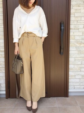 「SLOBE IENA（スローブイエナ）のアイテム（パンプス）」を使った、ukapiさん（レディース・158cm）の春コーディネート