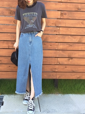 「アイテム（バングル/リストバンド）」を使った、ukapiさん（レディース・158cm・20代）の夏コーディネート