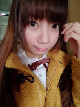 「Honeys（ハニーズ）のアイテム（ダッフルコート）」を使った、山田遥遥さん（レディース・162cm）の春コーディネート