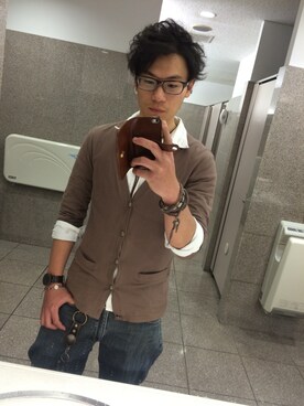 「アイテム（ウォレットチェーン）」を使った、すぃんやさん（メンズ・170cm）の秋コーディネート