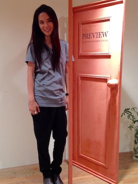 「SERGE THORAVAL（セルジュトラヴァル）のアイテム」を使った、IZUMIさん（レディース・172cm）の夏コーディネート