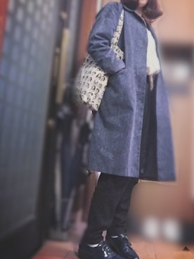 「MONKI（モンキ）のアイテム（その他アウター）」を使った、紫乃さん（レディース・157cm）の春コーディネート