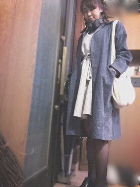 「MONKI（モンキ）のアイテム（その他アウター）」を使った、紫乃さん（レディース・157cm）の春コーディネート