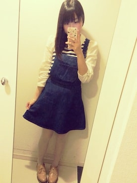 「MAJESTIC LEGON（マジェスティックレゴン）のアイテム（サロペット/オーバーオール）」を使った、yukiさん（レディース・157cm）の春コーディネート