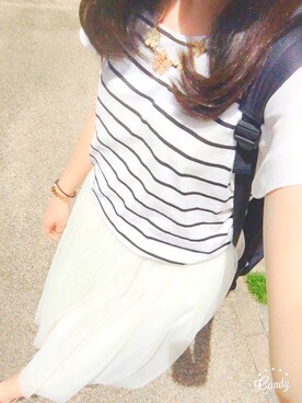 「アイテム（アナログ腕時計、ピンク系）」を使った、Ryukaさん（レディース・156cm）の夏コーディネート