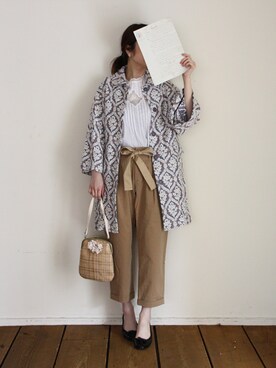「pants」｜「アイテム（ステンカラーコート）」を使った、ネセセアさん（レディース・161cm）の春コーディネート