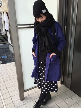 「179/WG NICOLE CLUB（イチナナキュウ/ダブルジー）のアイテム（ジャケット/アウター）」を使った、佐藤すてふぁにさん（レディース・155cm）の冬コーディネート