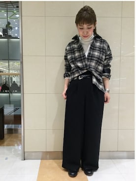 「FRAMeWORK（フレームワーク）のアイテム（ブルゾン）」を使った、FRAMeWORK博多　shioさん（レディース・154cm）の冬コーディネート