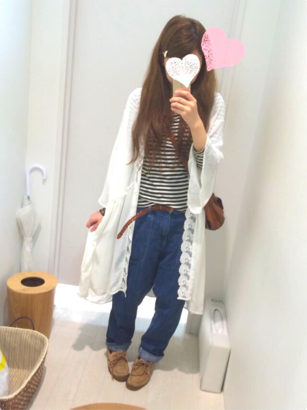 「レースガウン、ゆるコーデ、サルエルパンツ、aiko、aikoジャンキー」｜「UNIQLOのアイテム（ベルト、ブラウン系）」を使った、Asaka＊さん（レディース・152cm）の春コーディネートの1枚目の写真