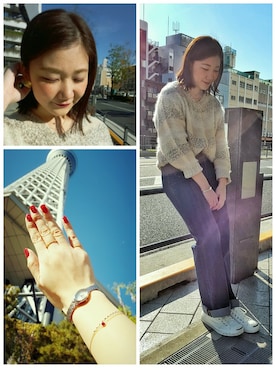 「ete（エテ）のアイテム（リング）」を使った、sayakaさん（レディース・157cm）の冬コーディネート