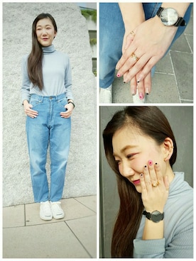 「アイテム（イヤリング（片耳用））」を使った、sayakaさん（レディース・157cm）の冬コーディネート