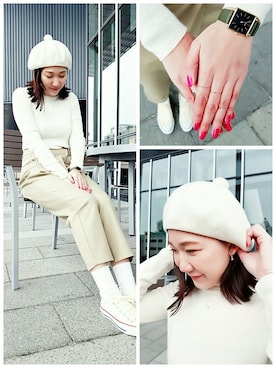 「ete（エテ）のアイテム（リング）」を使った、sayakaさん（レディース・157cm）の冬コーディネート