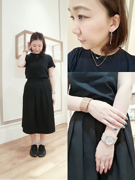 「アイテム（アナログ腕時計、グレー系）」を使った、sayakaさん（レディース・157cm）の夏コーディネート