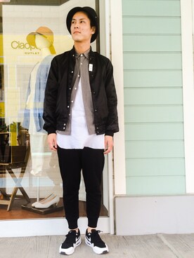 「NIKE（ナイキ）のNIKE AIR MAX 1 ULTRA MOIRE（スニーカー、ブラック系）」を使った、MASAKI IZUMIDAさん（メンズ・175cm）の春コーディネート