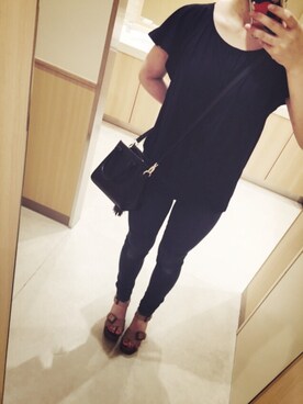 「UNIQLO（ユニクロ）のWOMEN ウルトラストレッチジーンズ（デニムパンツ）」を使った、sayakaさん（レディース・158cm）の夏コーディネート