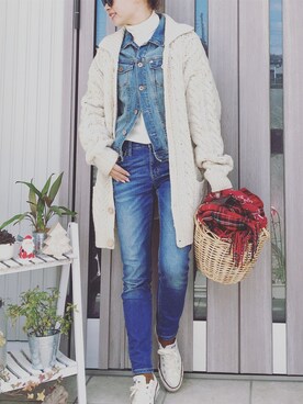 「カコバッグ」｜「アイテム（ジャケット/アウター）」を使った、musainaeriさん（レディース・153cm）の秋コーディネート