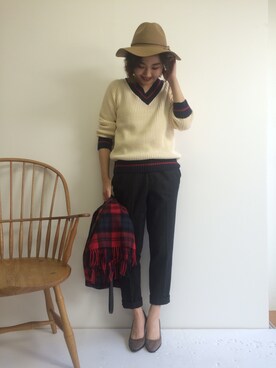 「フレンチカジュアル」｜ワカバさん（レディース・163cm）の冬コーディネート