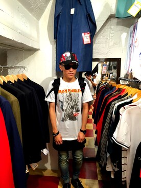 「Ray-Ban（レイバン）のRay-Ban RB4262D(アジア限定) RB4262D57601/87（サングラス）」を使った、TERUさん（メンズ・163cm）の夏コーディネート