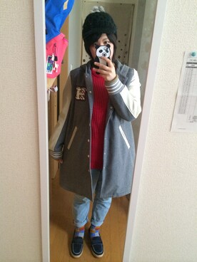 「FRAPBOIS」｜「アイテム（スタジャン）」を使った、まみさんさん（レディース・162cm）の冬コーディネート