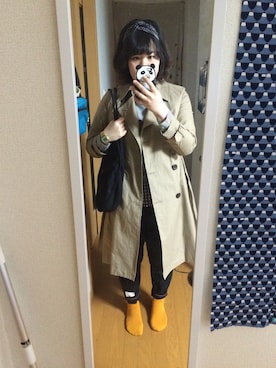 「chambre de charme（シャンブルドゥシャーム）のアイテム（トレンチコート）」を使った、まみさんさん（レディース・162cm）の春コーディネート