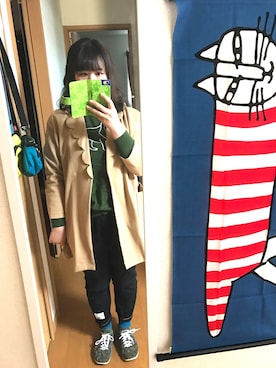 「スカラップ」｜「アイテム（チノパンツ）」を使った、まみさんさん（レディース・162cm）の秋コーディネート