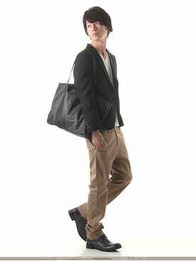 「Embrains（エンブレインズ）のアイテム（テーラードジャケット）」を使った、ONE DAY KMC 原宿SHOWROOMさん（メンズ・176cm）の秋コーディネート