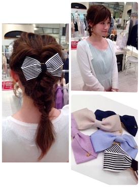 「アイテム（バレッタ/ヘアクリップ）」を使った、arisaさん（レディース・150cm）の春コーディネート