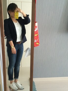 「CONVERSE（コンバース）のCONVERSE コンバース ジャック パーセル / JACK PURCEL（スニーカー）」を使った、ぱっつんさん（レディース・147cm）の春コーディネート