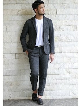 「EDIFICE（エディフィス）のアイテム（テーラードジャケット）」を使った、TERAさん（メンズ・183cm）の夏コーディネート