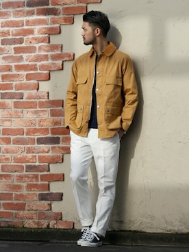 「EDIFICE（エディフィス）のアイテム（スラックス）」を使った、TERAさん（メンズ・183cm）の冬コーディネート