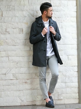 「EDIFICE（エディフィス）のアイテム（スラックス）」を使った、TERAさん（メンズ・183cm）の冬コーディネート